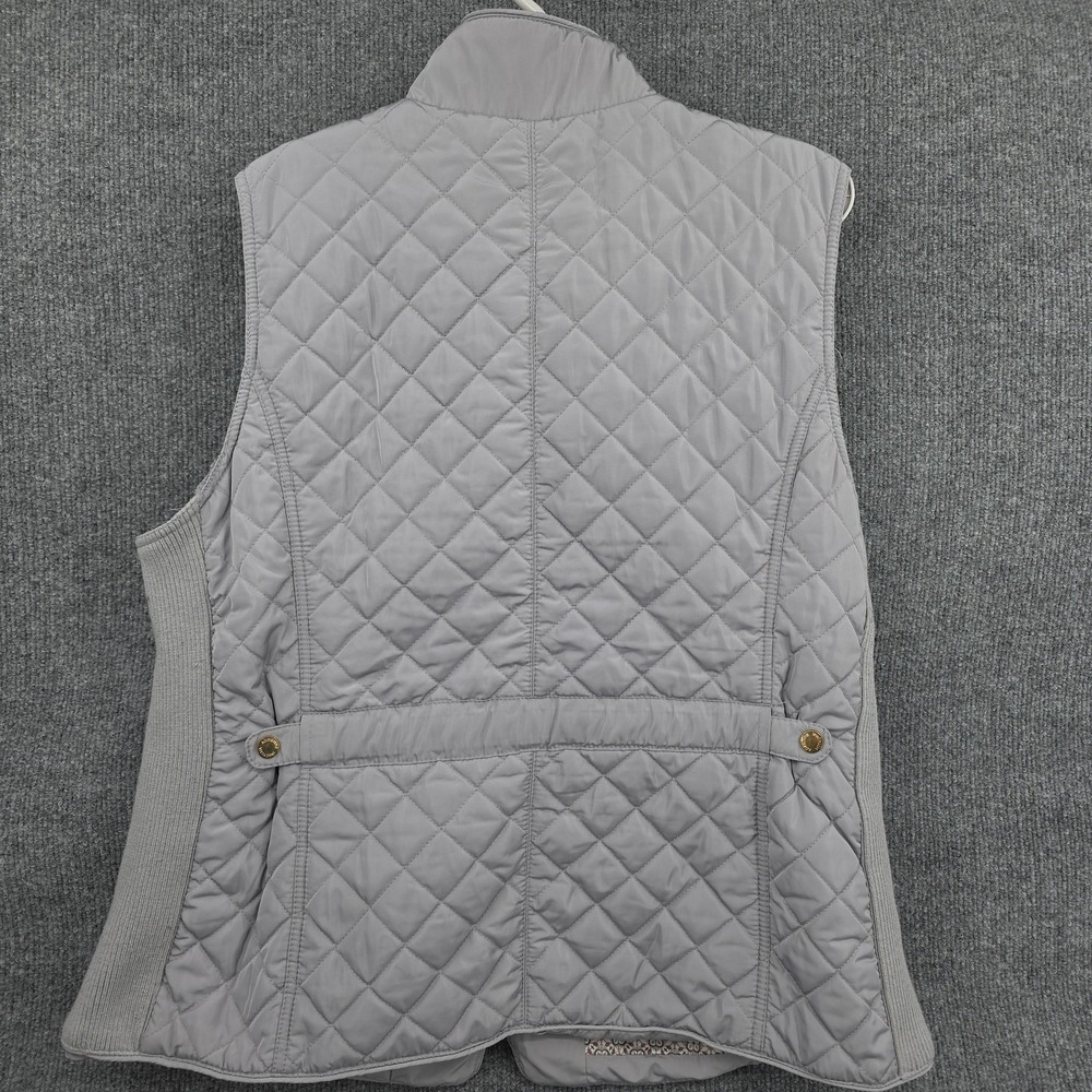 Adrienne Vittadini Vest Womens 1X Gray Quilted Puffer Zip Front Lined Warm - Picture 2 of 9